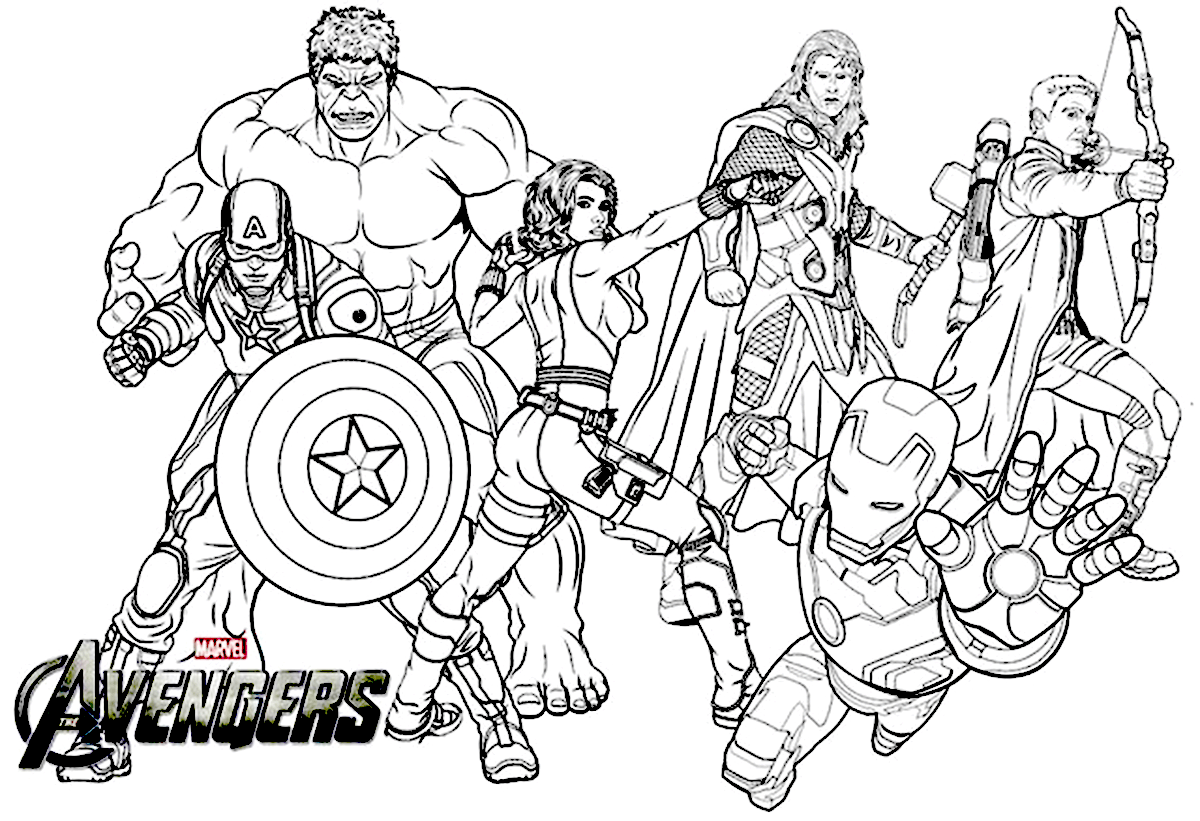 All Stars Avengers Coloring Page