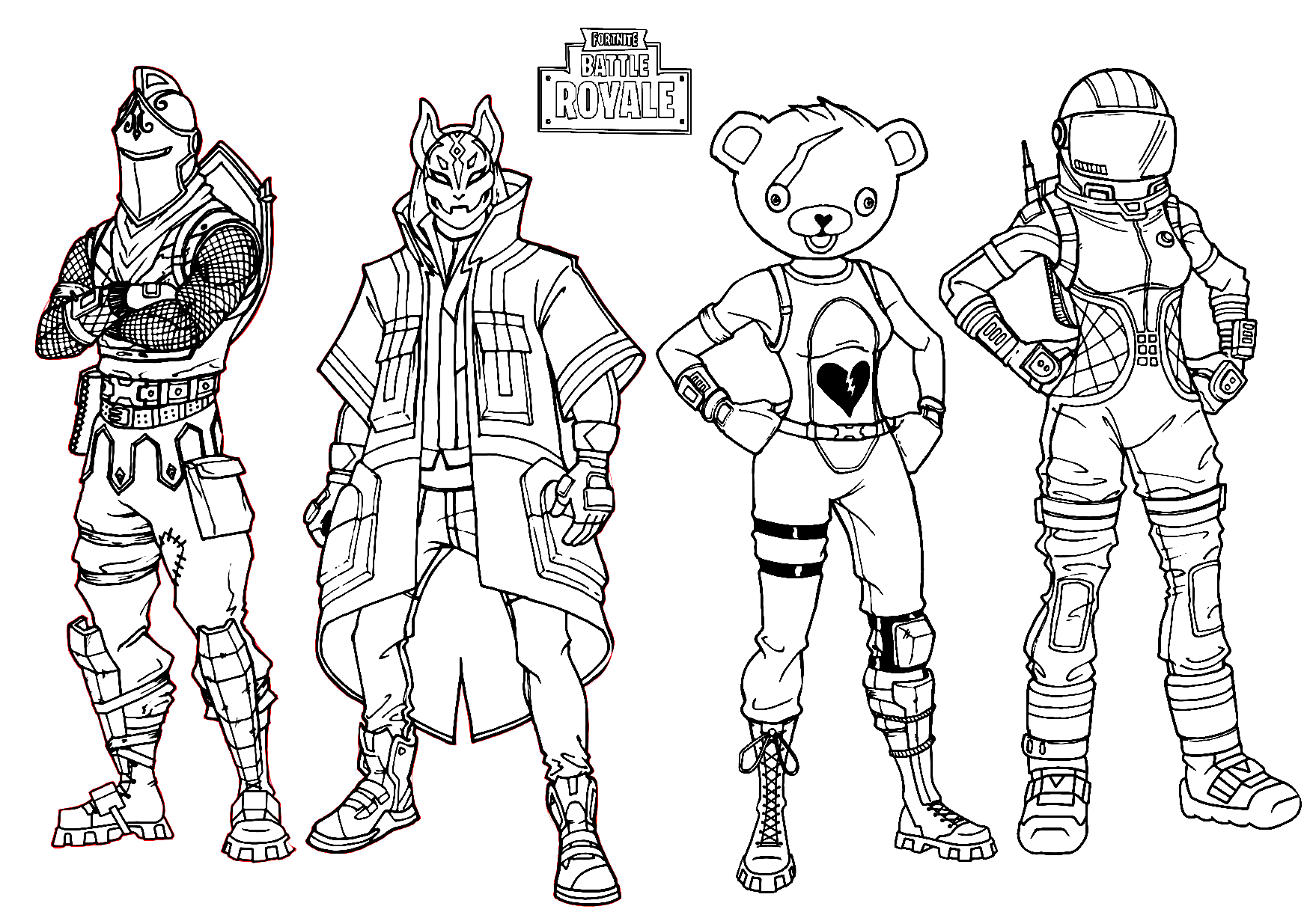Battle Royale Fortnite Coloring Page for Gamers