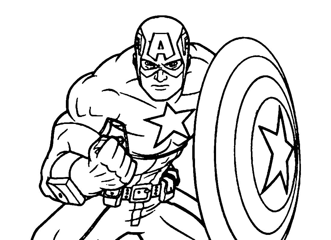 First Avenger Captain America Printable Coloring Pages