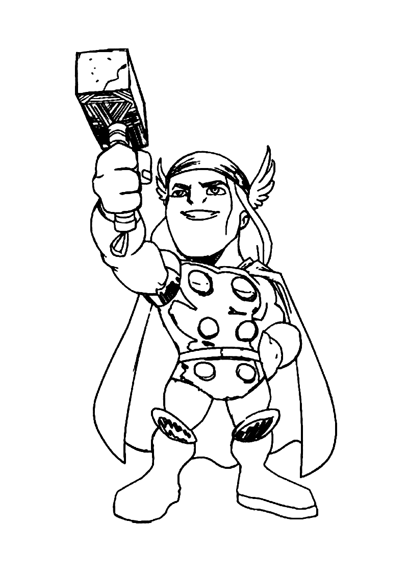 Cute Thor Coloring Page