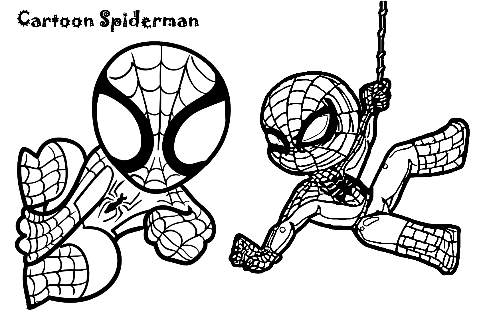 Cute Spiderman Coloring Page