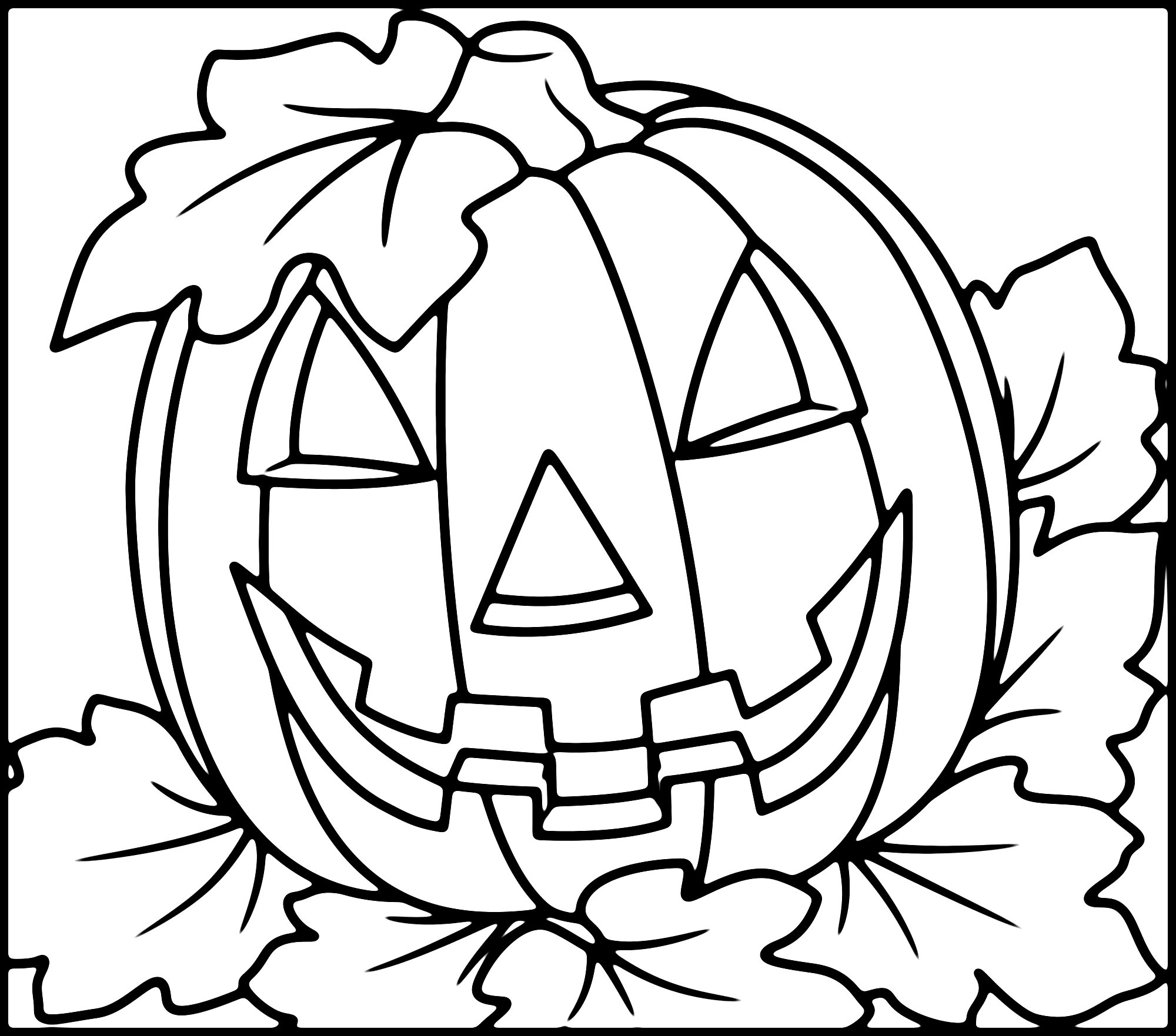 Carved Pumpkin Halloween Coloring Page