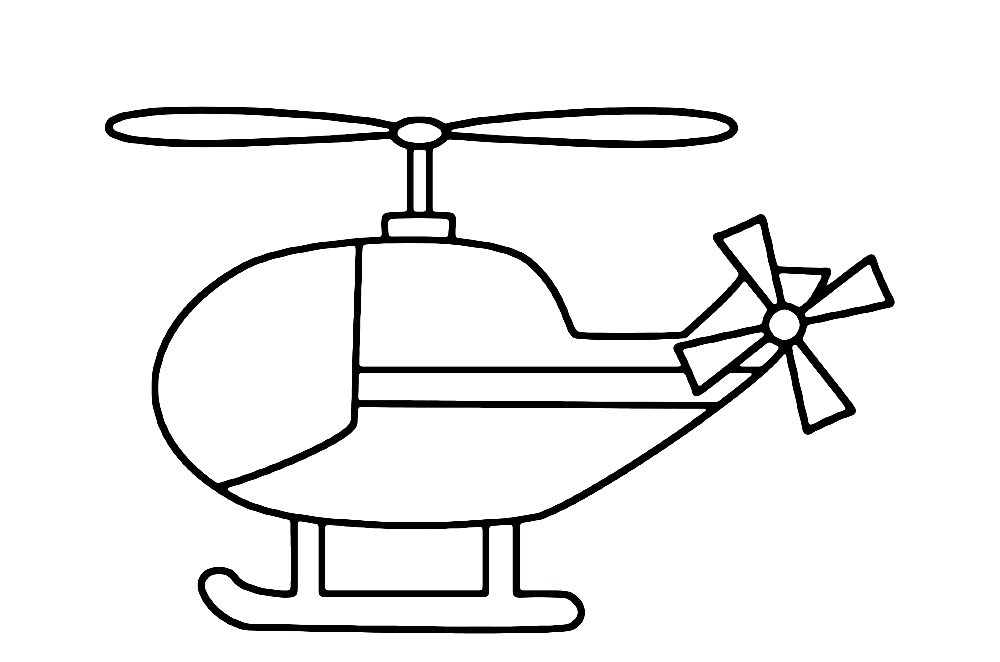 Easy Printable Helicopter Coloring Page