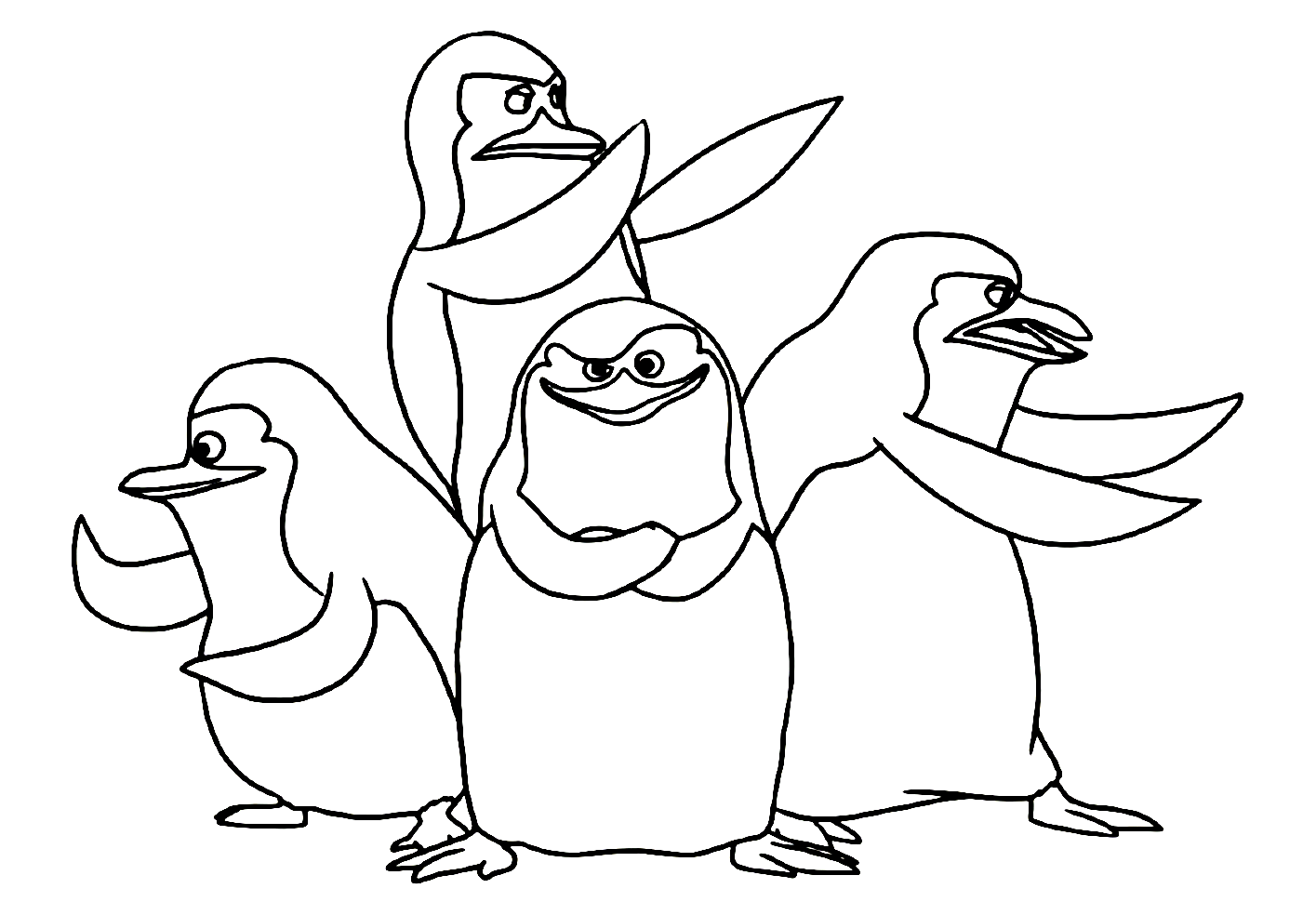 the penguins of madagascar coloring page in black and white