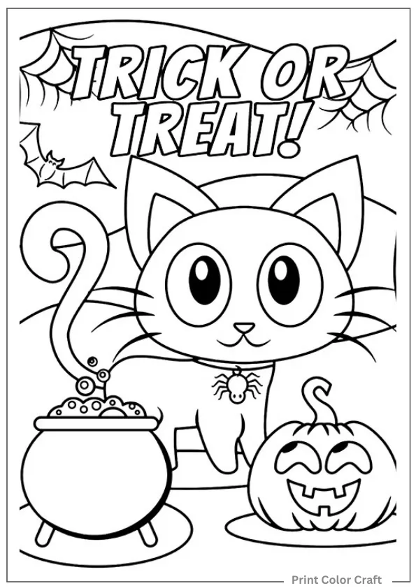 Halloween Trick or Treat Halloween Kitty