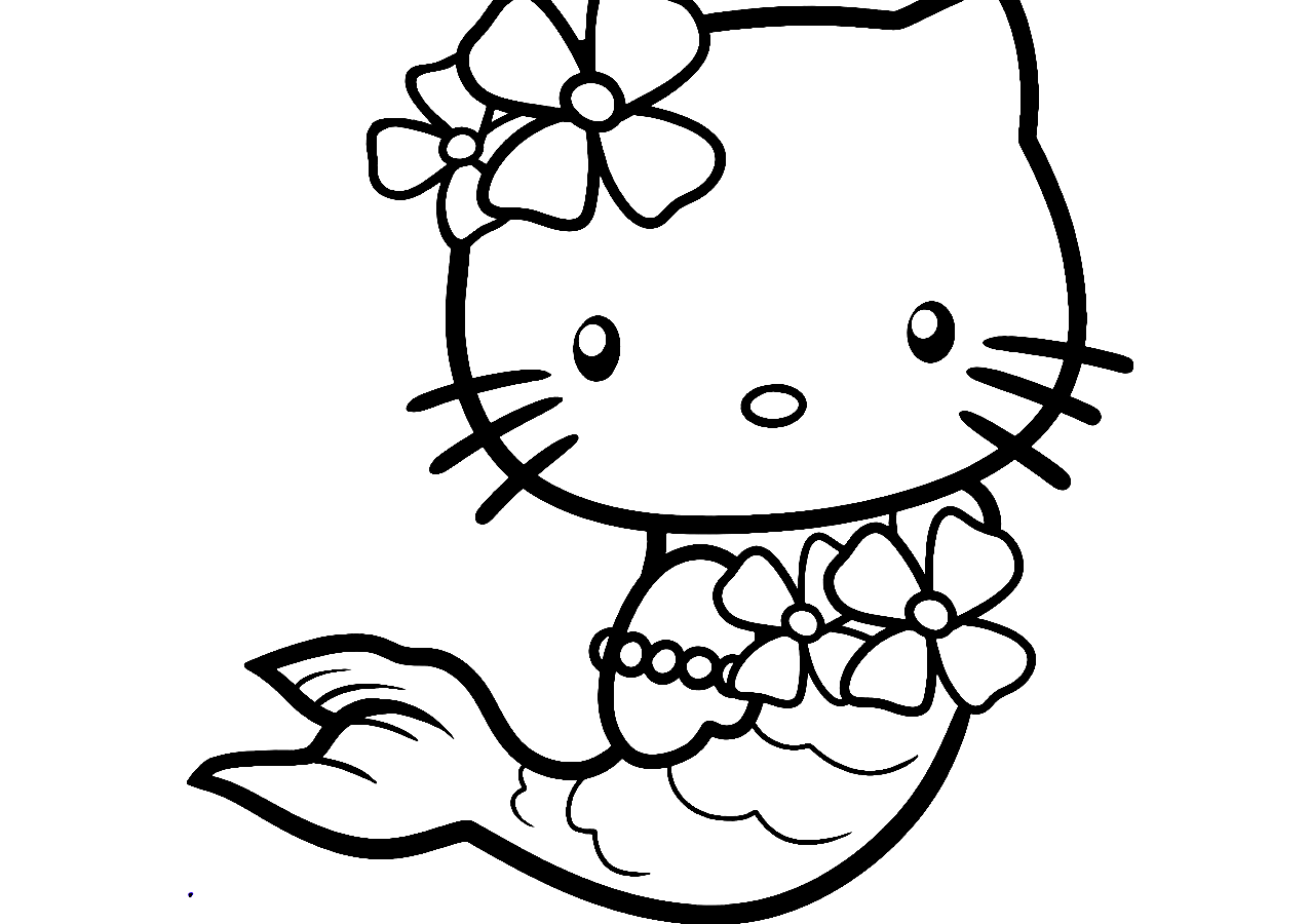 Hello Kitty Mermaid Coloring Page