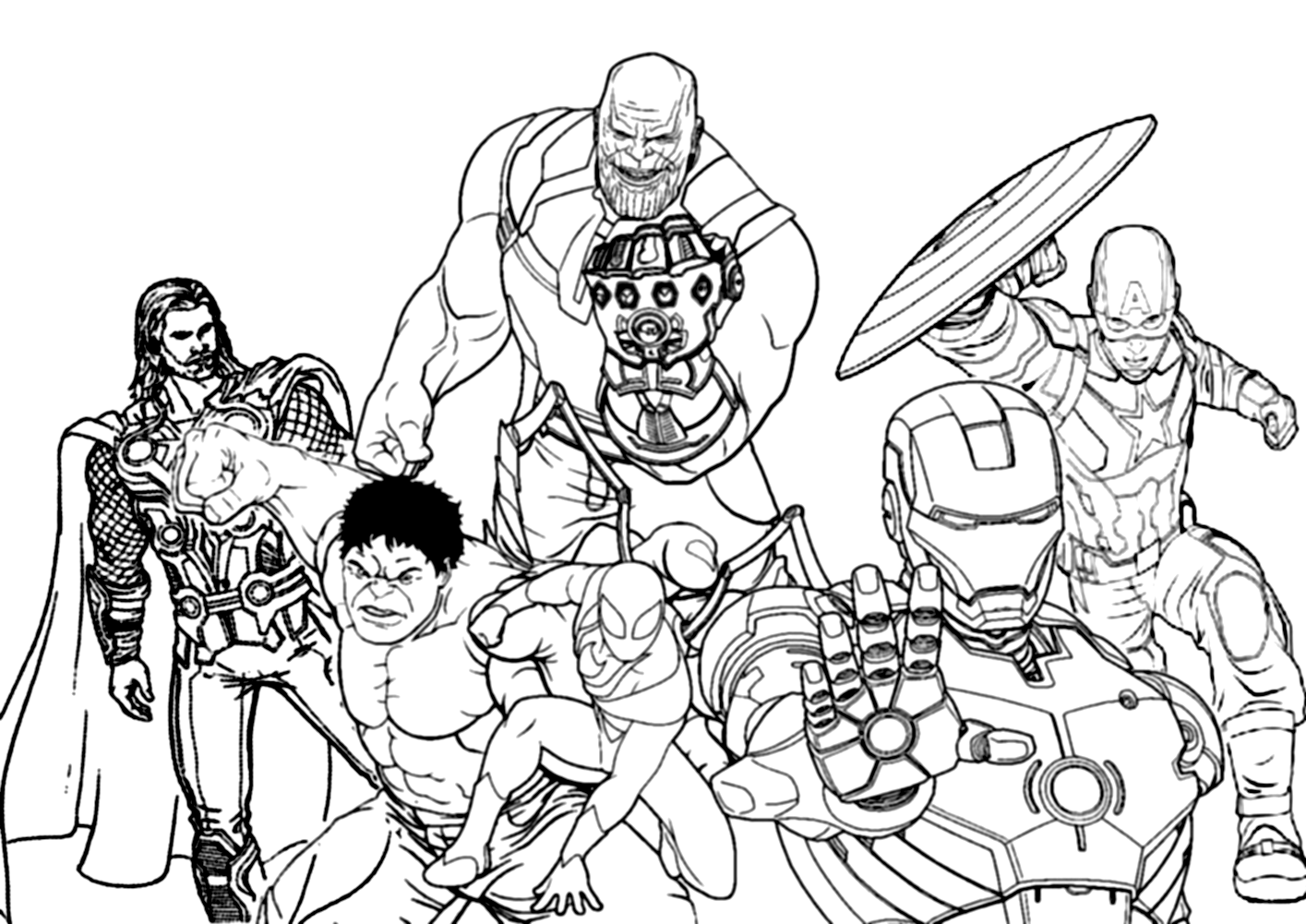 Infinity War Avengers Coloring Page for kids