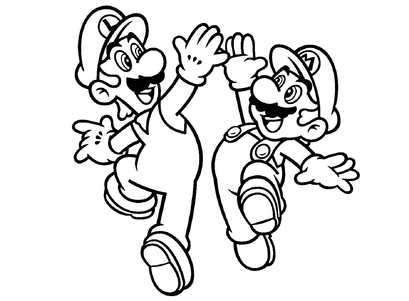 Happy Mario Brothers Coloring Page