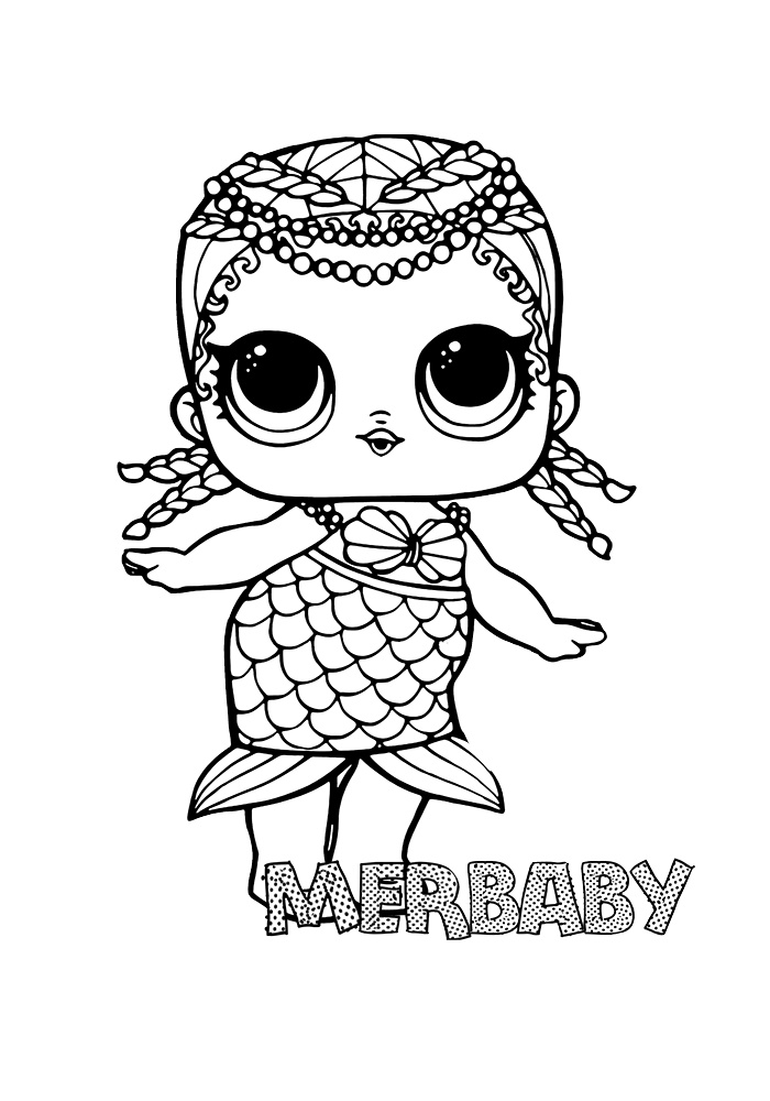 Lol Baby Mermaid Coloring Pages / Mermaid tail splashing in the waves