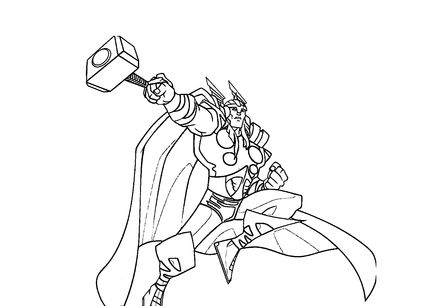 Demi-God Thor Coloring Pages: Printable PDF