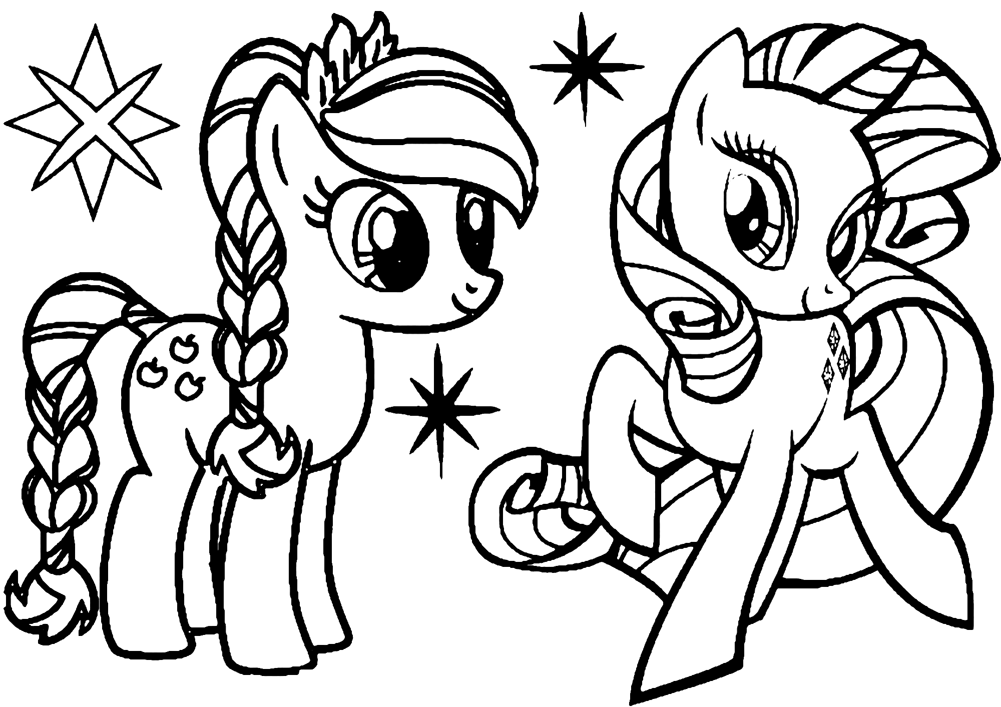 My Little Pony Applejack and Rarity Coloring Page,My Little Pony