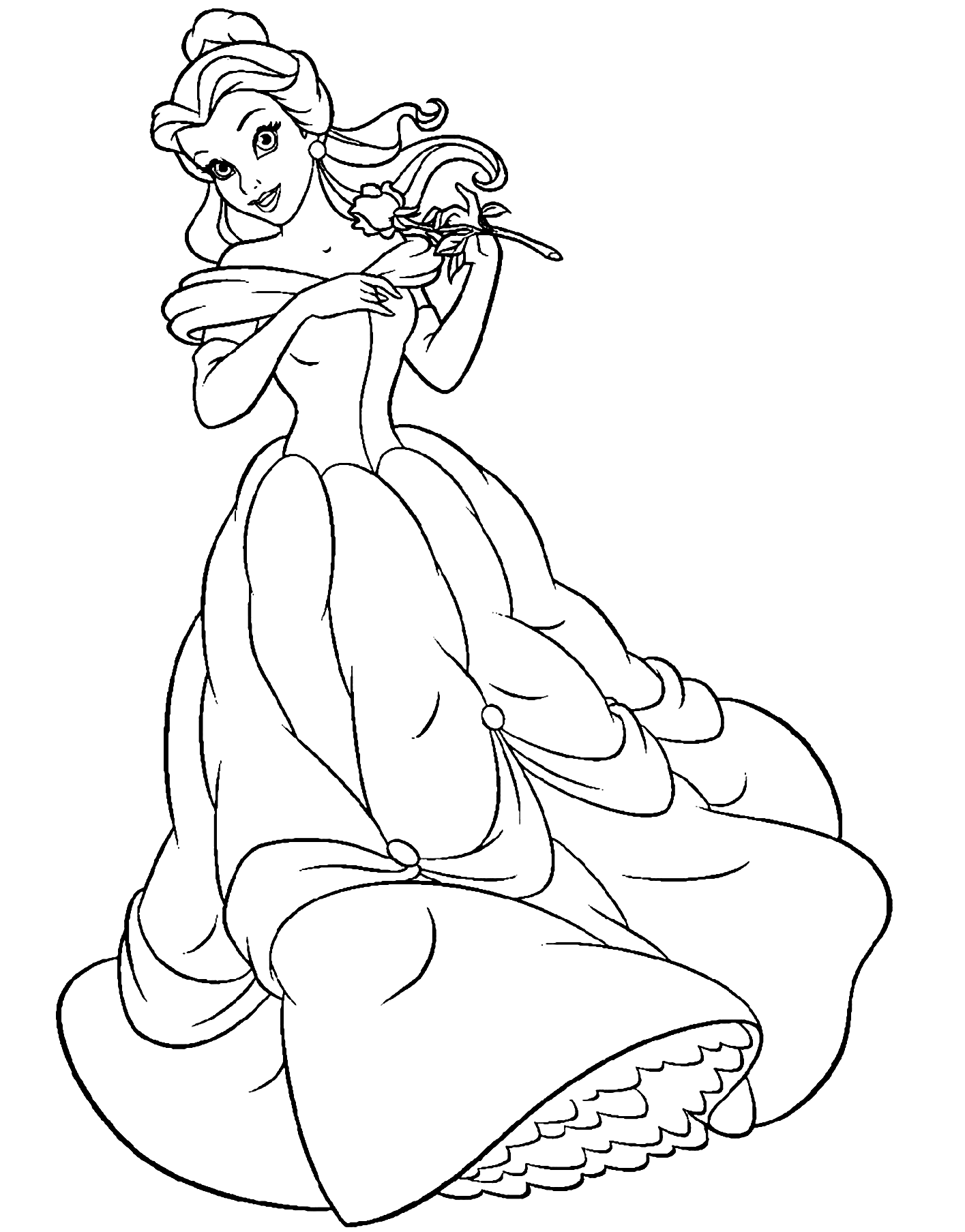 Beauty Belle princess coloring page