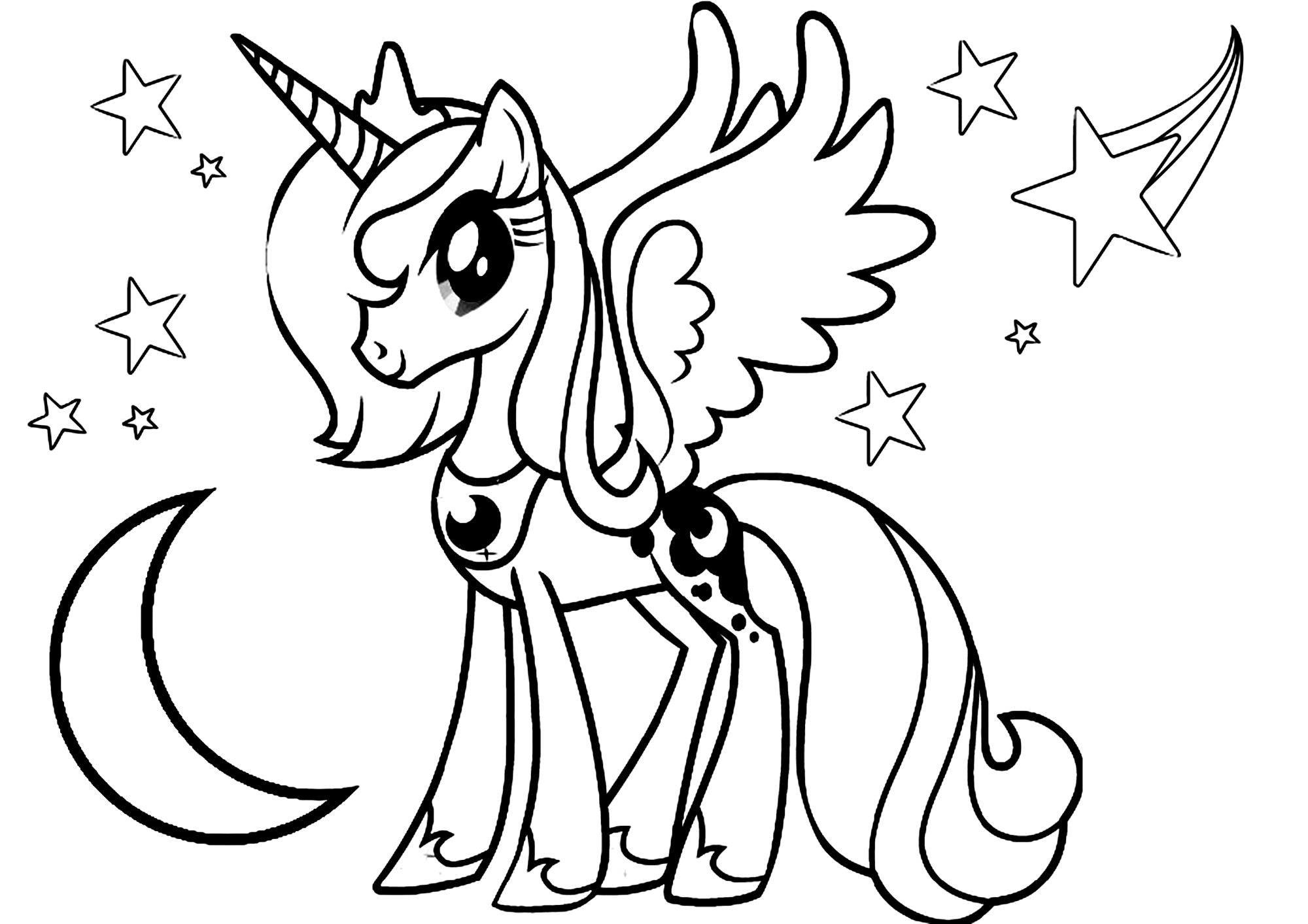 Princess Luna, My little pony coloring page