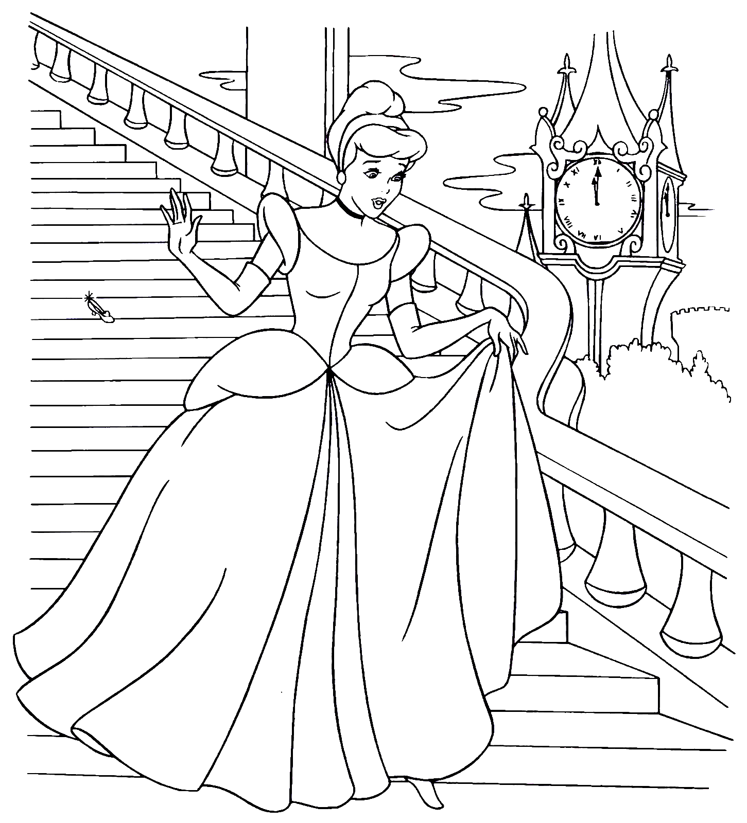 Beautiful Princess Cinderella Coloring Pages for Girls