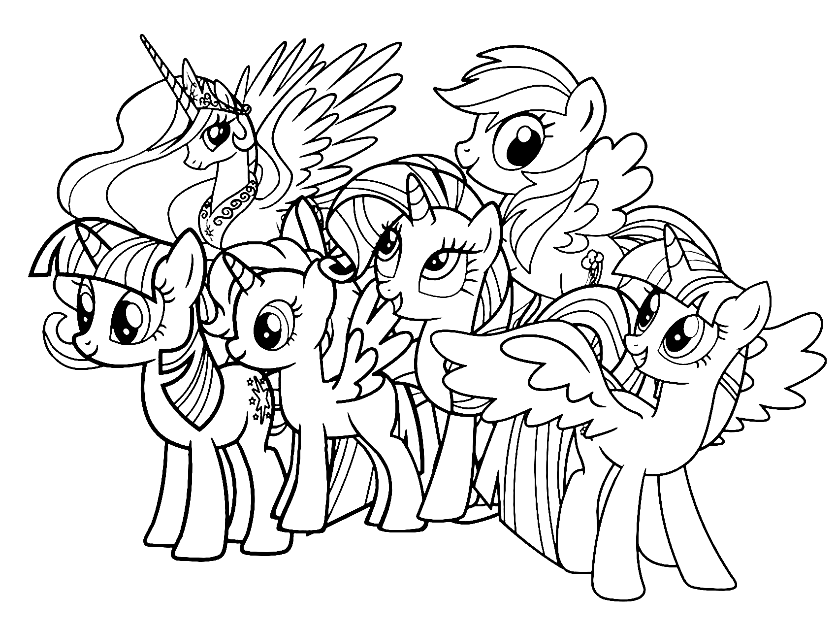 My little Pony Printable Coloring Pages for Girls: PDF » Print Color Craft