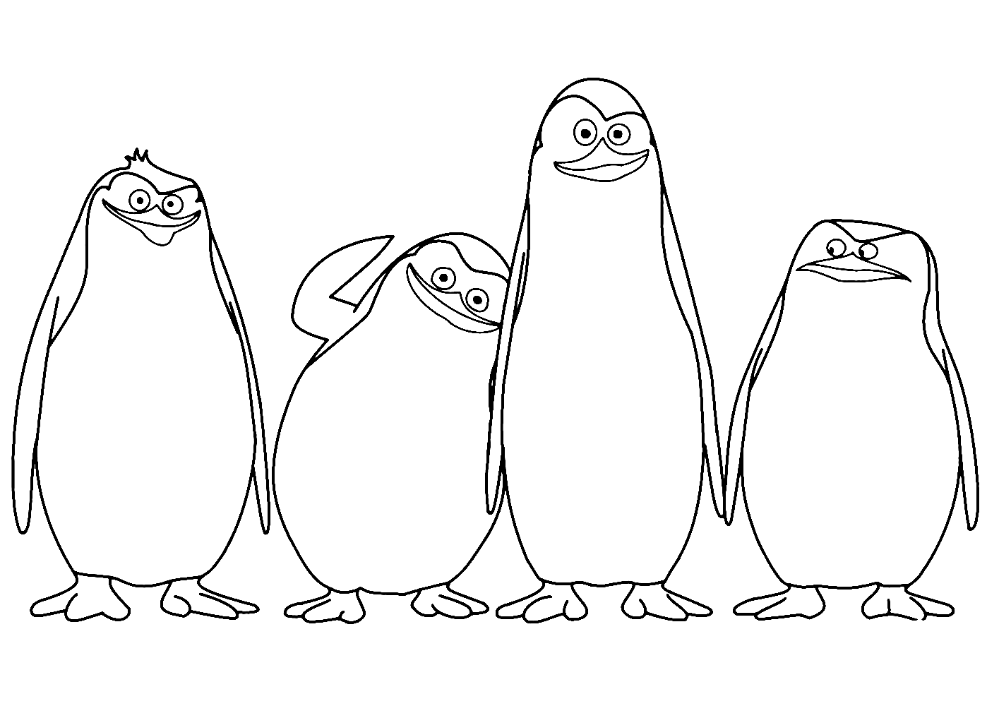 Printable Penguins of Madagascar Coloring Page