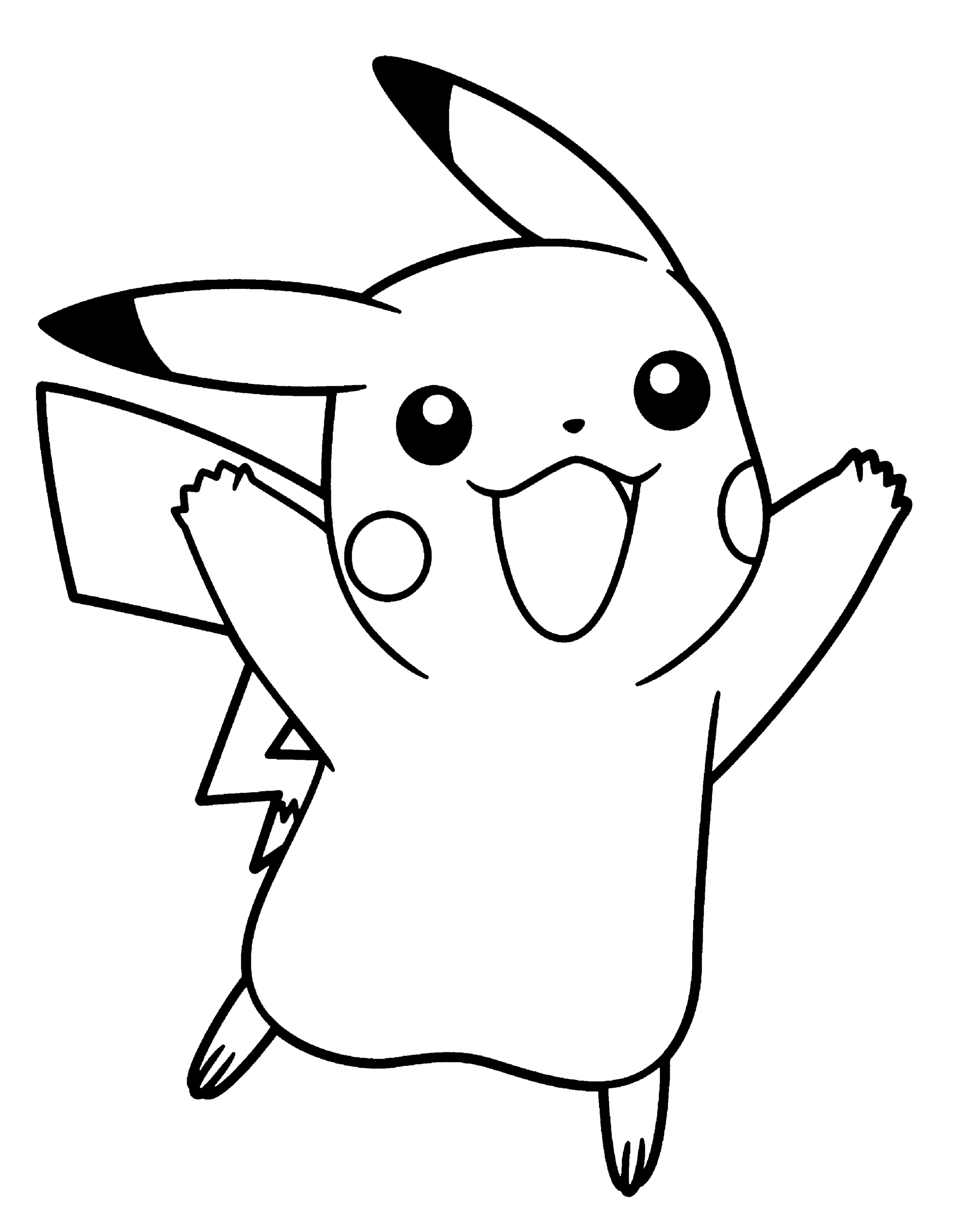 Happy Pikachu Printable Coloring Page
