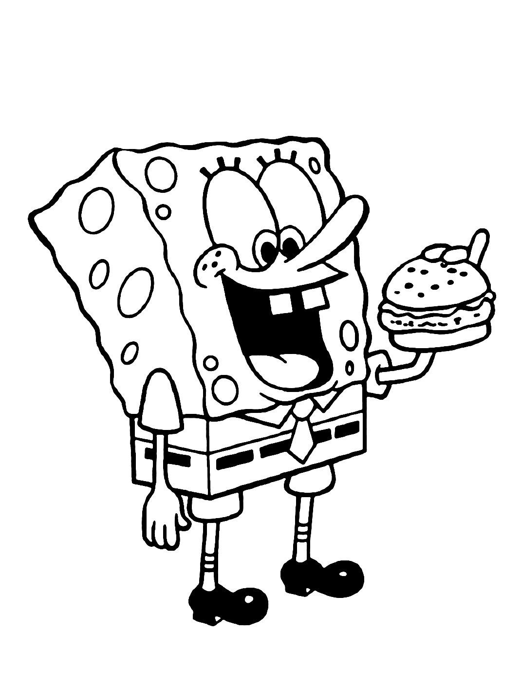 Printable Spongebob Coloring Pages, Spongebob, Burger