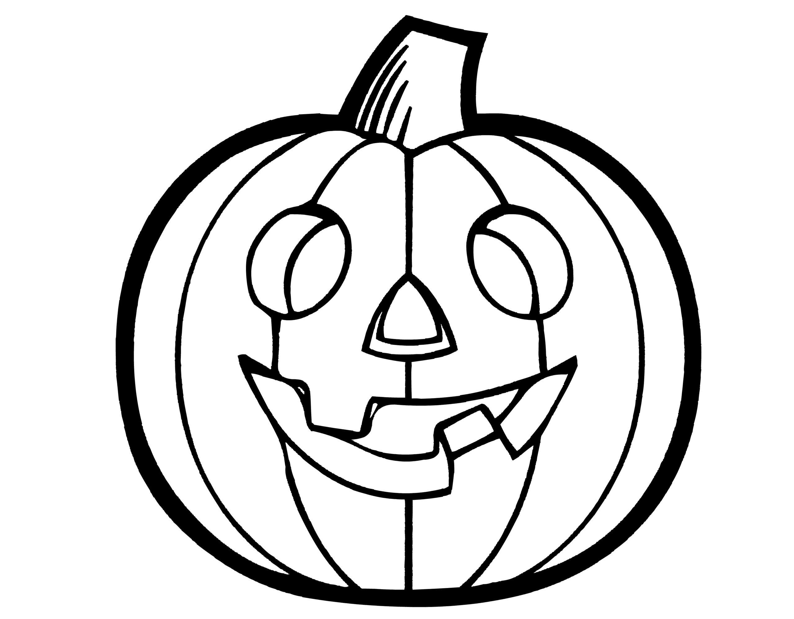 Scary Carved Halloween Pumpkin Coloring Pages for Kids