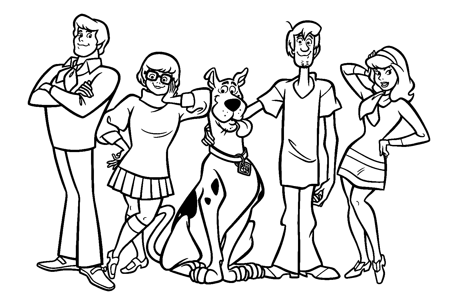 Scooby Doo Shaggy Team Printable Coloring Page