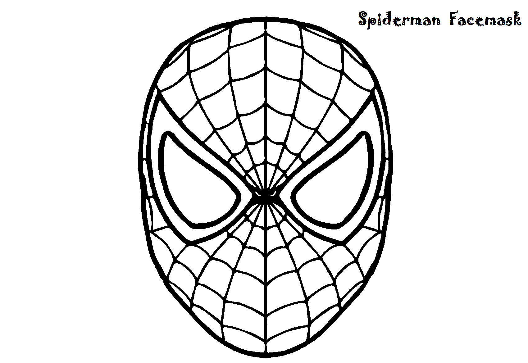 Spiderman Facemask Coloring Page