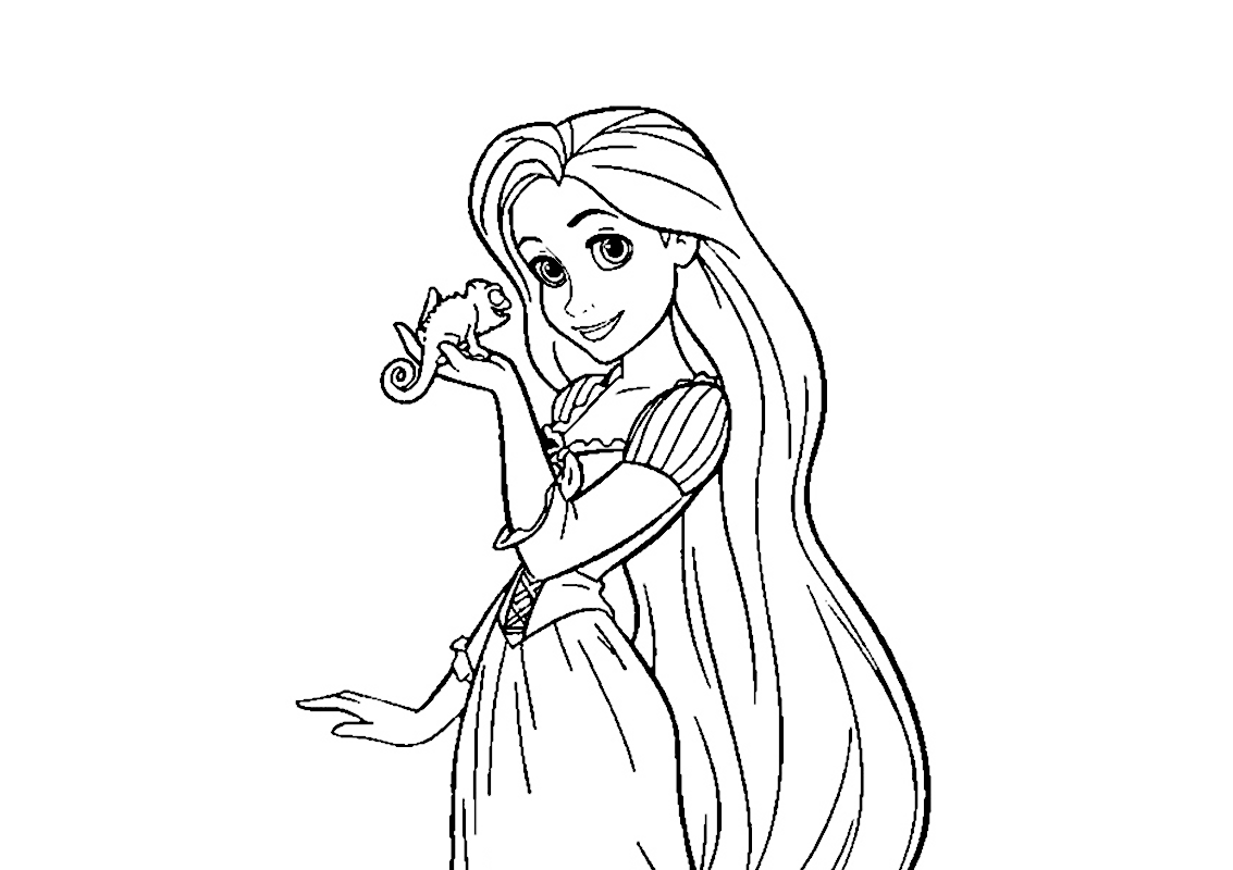 Princess Rapunzel Tangled Coloring Page for Girls