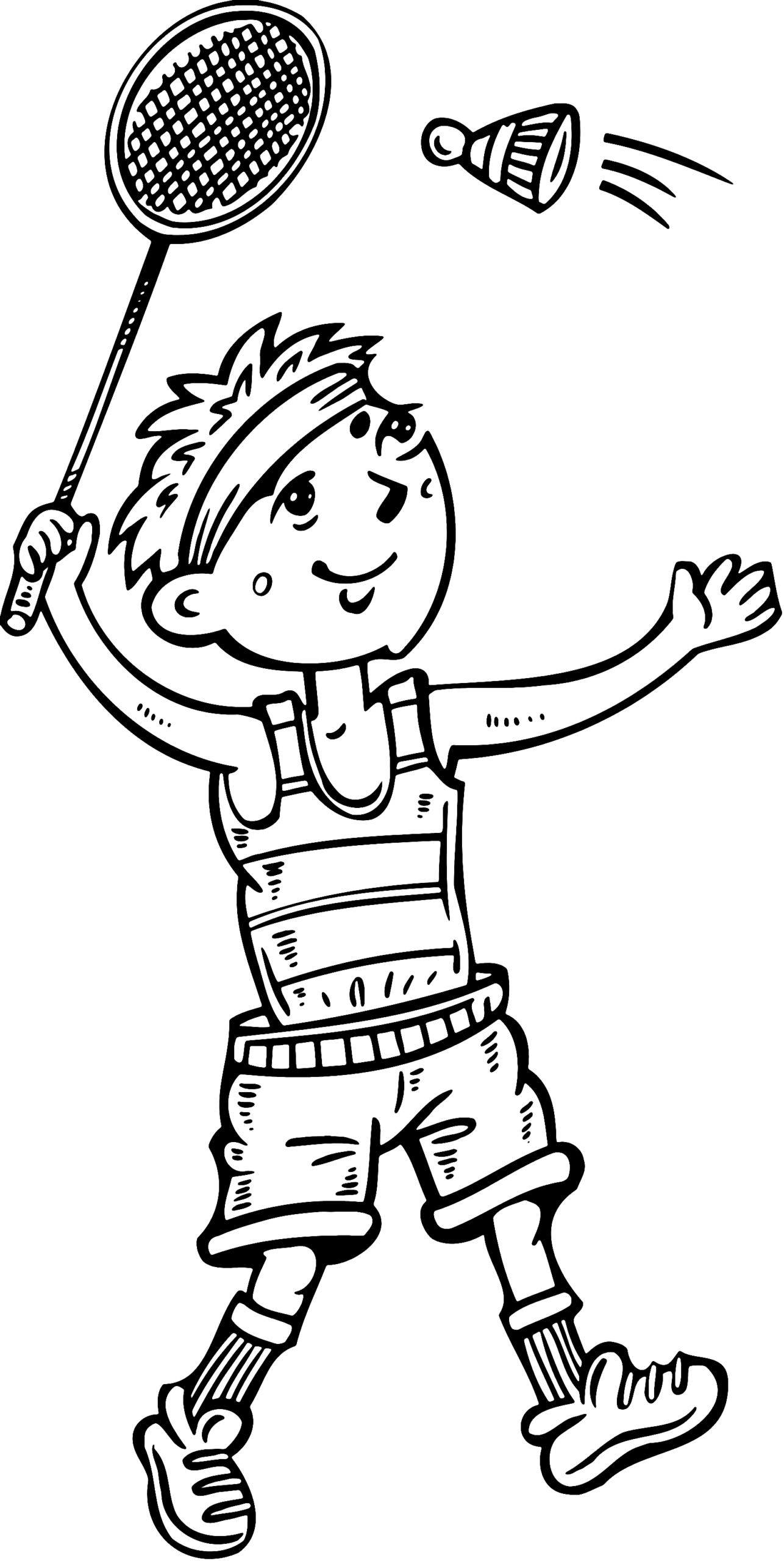 Badminton Coloring Page for Boys